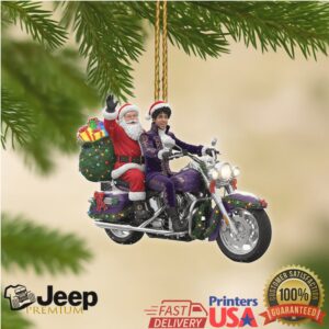 The Bridge Collection Santa Motorcycle Chopper Ornament