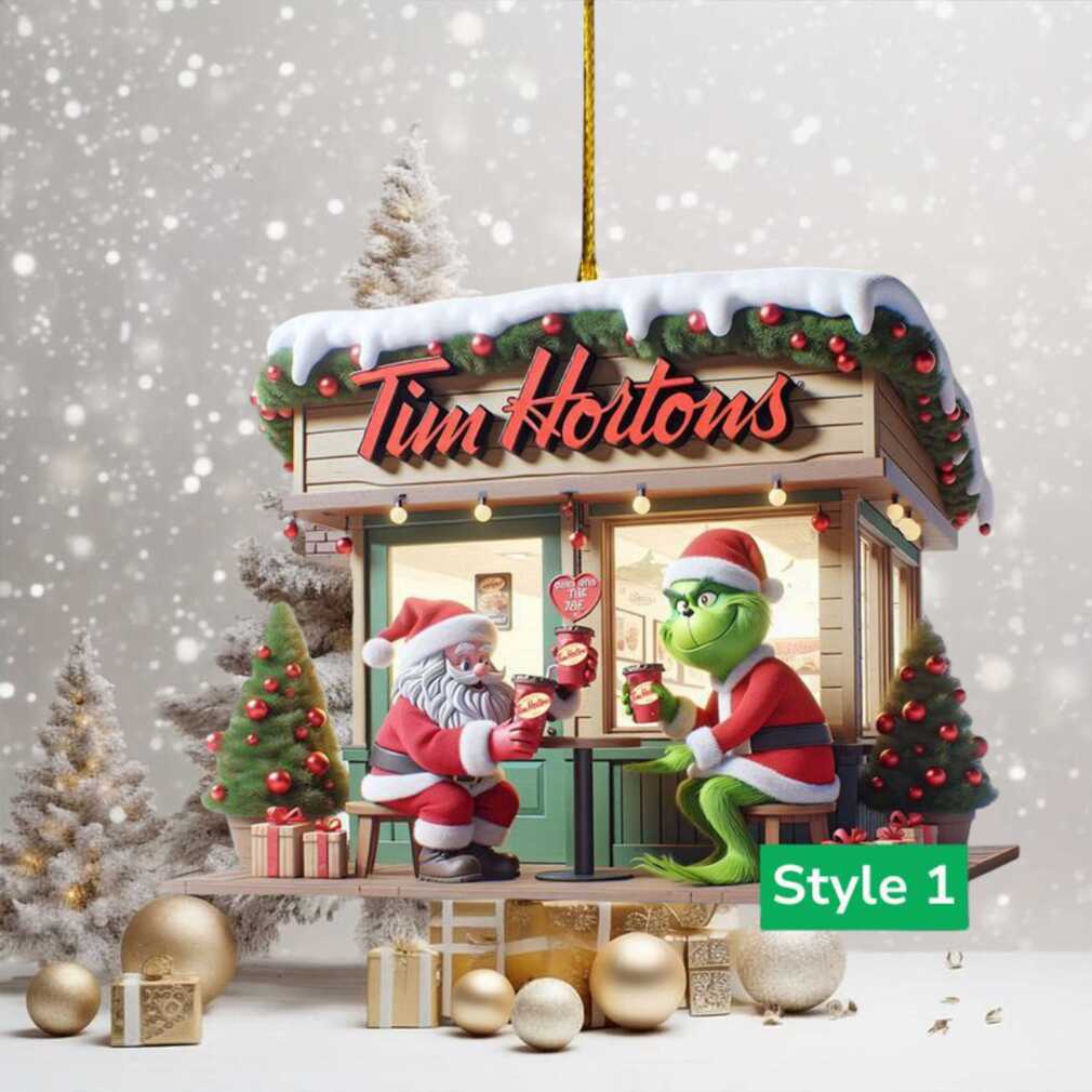 Tim Hortons Grinch and Santa Christmas Ornament Tim Hortons Grinch and Santa Christmas Ornament