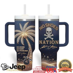 Tropical Vibes Palm Tree & Guitar Beach Tumbler