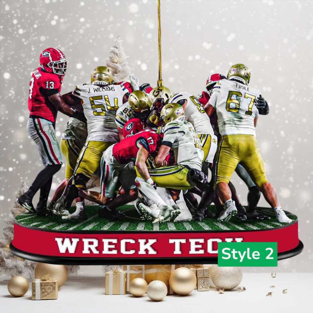 University of Georgia Bulldogs Wreck Tech Football Scene Ornament