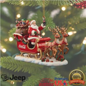 Vintage Coca Cola Santa and Reindeer Sleigh Limited Edition Ornament