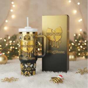 Wu Tang Forever Black and Gold Insulated Travel Tumbler with Handle