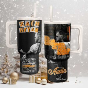 Zach Bryan ‘From Austin’ Tumbler with Handle and Straw