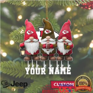 ustomizable Kansas City Chiefs Gnome Christmas Ornament