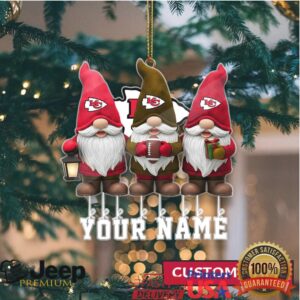 ustomizable Kansas City Chiefs Gnome Christmas Ornament