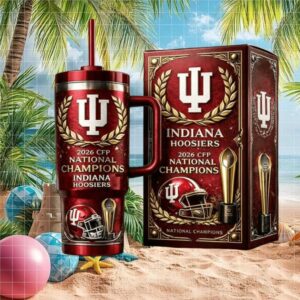 2026 CFP National Champions Indiana Hoosiers Crimson & Gold Trophy Tumbler