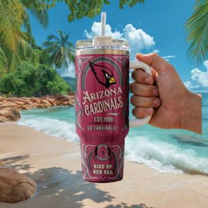 Arizona Cardinals Est. 1898 Rise Up Red Sea 40oz Travel Tumbler