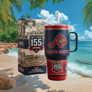 Atlanta Braves 155 Years 1871 2026 Anniversary Yeti Rambler Tumbler