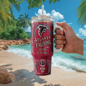 Atlanta Falcons Est. 1965 Rise Up Custom 40oz Tumbler with Handle