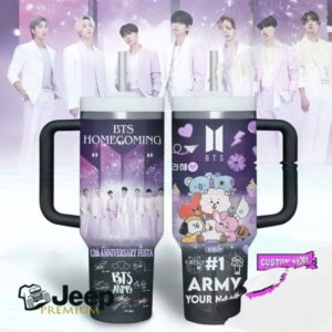 BTS 12th Anniversary Festa Homecoming Custom Name Army Travel Tumbler