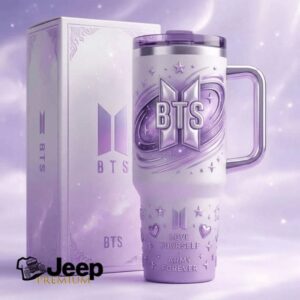 BTS Army “Love Yourself” Purple Galaxy 40oz Insulated Tumbler with Handle