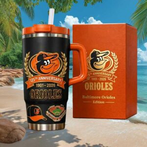 Baltimore Orioles 125th Anniversary (1901 2026) Special Edition Baseball Tumbler
