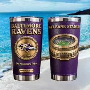 Baltimore Ravens 29th Anniversary Tribute Leather Wrap Tumbler