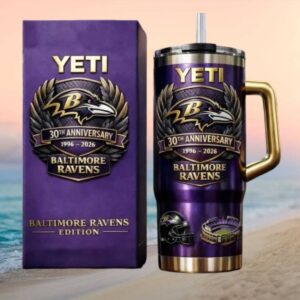 Baltimore Ravens 30th Anniversary 1996 2026 Limited Edition Yeti Tumbler