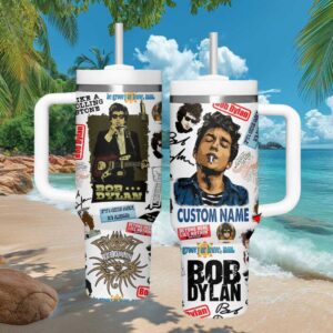 Bob Dylan Custom Name Folk Rock Legend Collage 40oz Tumbler