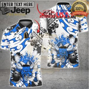 Bowling Shirt Angry Bull Fire Bowling Ball Tribal Art Multioptions Personalized Name, Team Name 3D Shirt