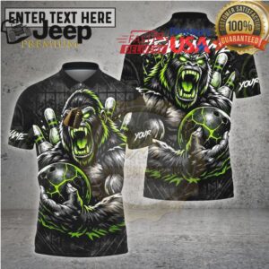 Bowling Shirt Angry Gorilla Power Bowling Graphic Multioptions Personalized Name, Team Name 3D Shirt Bowling Shirt Angry Gorilla Power Bowling Graphic Multioptions Personalized Name, Team Name 3D Shirt