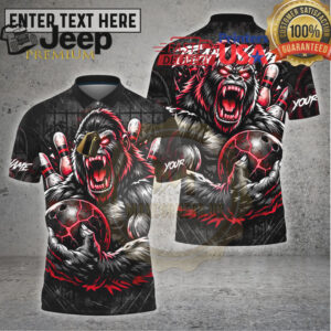 Bowling Shirt Angry Gorilla Power Bowling Graphic Multioptions Personalized Name, Team Name 3D Shirt