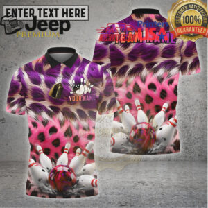 Bowling Shirt Colorful Fur Texture Bowling Pin Design Multioptions Personalized Name, Team Name 3D Shirt