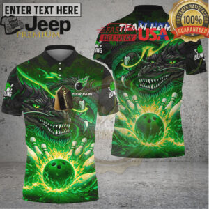 Bowling Shirt Dark Dragon Lava Strike Multicolor Options Personalized Name, Team Name 3D Shirt