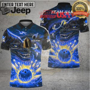 Bowling Shirt Dark Dragon Lava Strike Multicolor Options Personalized Name, Team Name 3D Shirt