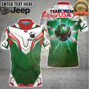 Bowling Shirt Electric Bowling Ball Lightning Strike Design Multicolor Options Personalized Name, Team Name 3D Shirt