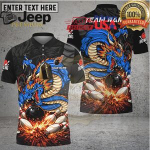 Bowling Shirt Fire Dragon Legendary Strike Multicolor Options Personalized Name, Team Name 3D Shirt
