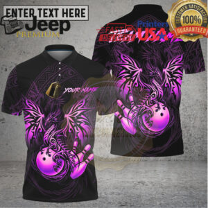 Bowling Shirt Golden Dragon Ornate Decorative Pattern Multioptions Personalized Name, Team Name 3D Shirt