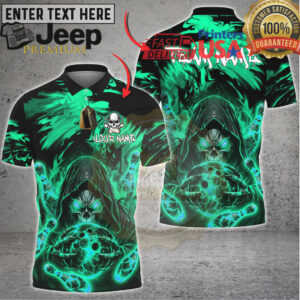 Bowling Shirt Grim Reaper Fire Bowling Ball Dark Fantasy Design Multioptions Personalized Name, Team Name 3D Shirt