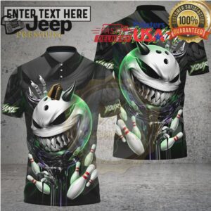 Bowling Shirt Menacing Bowling Ball Face Green Horror Theme Multioptions Personalized Name, Team Name 3D Shirt Bowling Shirt Menacing Bowling Ball Face Green Horror Theme Multioptions Personalized Name, Team Name 3D Shirt