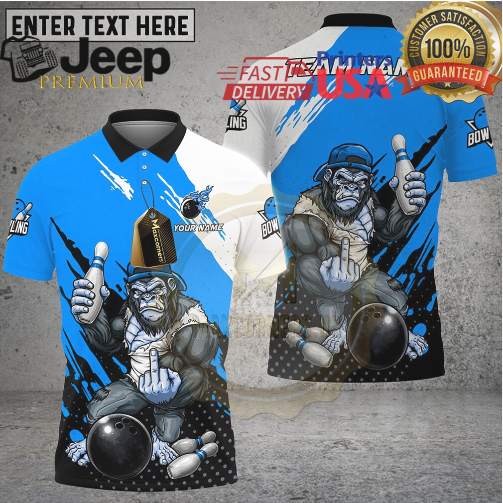 Bowling Shirt Savage Gorilla Street Style Strike Multicolor Options Personalized Name, Team Name 3D Shirt Bowling Shirt Savage Gorilla Street Style Strike Multicolor Options Personalized Name, Team Name 3D Shirt