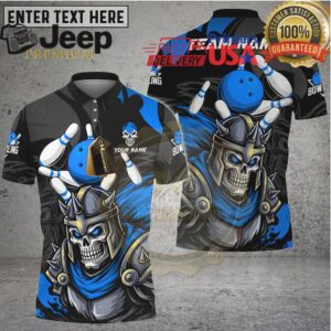 Bowling Shirt Skull Knight Dark Power Strike Multicolor Options Personalized Name, Team Name 3D Shirt