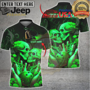 Bowling Shirt Skull Rose Dark Gothic Strike Multicolor Options Personalized Name, Team Name 3D Shirt