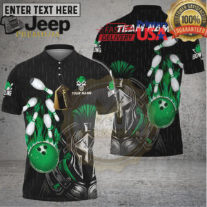 Bowling Shirt Spartan Warrior Fire Strike Multicolor Options Personalized Name, Team Name 3D Shirt