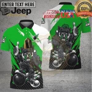 Bowling Shirt Wild Boar Power Strike Graphic Multicolor Options Personalized Name, Team Name 3D Shirt