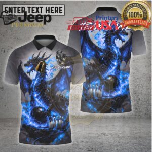 Bowling Shirt – Flaming Dragon Power Bowling Strike Design – Multioptions Personalized Name, Team Name 3D Shirt