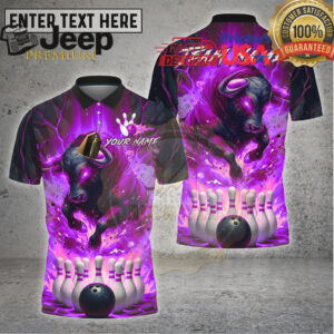 Bowling Shirts Flaming Bull Fire Explosion Theme Multi Options Personalized Name, Team Name 3D Shirt