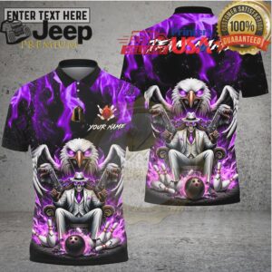 Bowling Skull Mafia Eagle Bowling Strike Style Multi Options Personalized Name, Team Name Unisex 3D Shirt