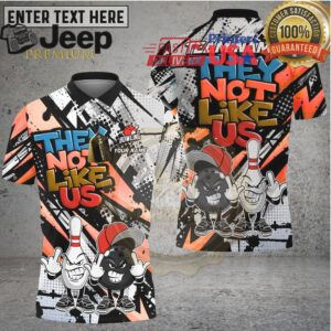 Bowling Street Art “They Not Like Us” Cartoon Multicolor Options Personalized Name, Team Name 3D Shirt