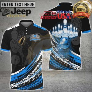 Bowling Strike Power Pins Motion Multicolor Options Personalized Name, Team Name 3D Shirt