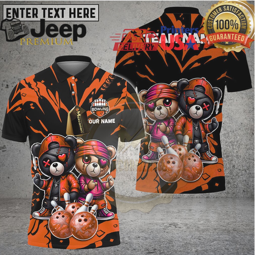 Bowling Teddy Couple Street Style Multicolor Options Personalized Name, Team Name 3D Shirt Bowling Teddy Couple Street Style Multicolor Options Personalized Name, Team Name 3D Shirt