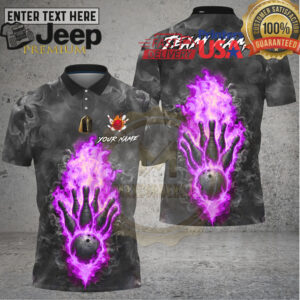 Bowling Toxic Flame Dark Smoke Multi Options Personalized Name, Team Name Unisex 3D Shirt