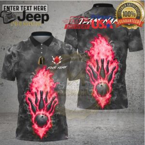 Bowling Toxic Flame Dark Smoke Multi Options Personalized Name, Team Name Unisex 3D Shirt