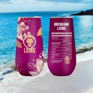 Brisbane Lions Afl Nutrition Facts Maroon Tumbler Design
