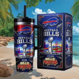 Buffalo Bills Bills Mafia Super Bowl 2026 40oz Insulated Tumbler