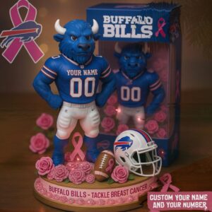 Buffalo Bills Pink Ribbon Commemorative Football Collectible Ornament