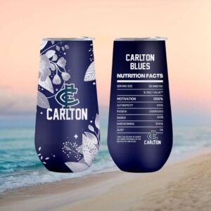 Carlton Blues Afl Nutrition Facts Floral Design Tumbler