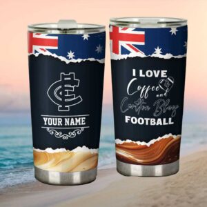 Carlton Blues Football Coffee Lover Afl Australian Flag Custom Tumbler