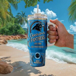 Carolina Panthers Keep Pounding 40oz Insulated Tumbler Est 1993