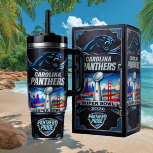 Carolina Panthers Pride Super Bowl 2026 Edition 40oz Travel Tumbler